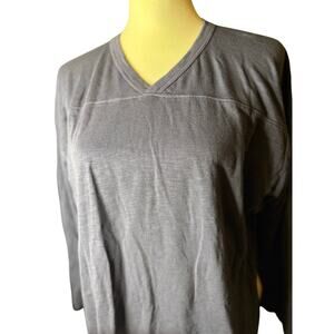 American Giant Women's Long Sleeve Tunic Tee, Navy, Size Large, Made In The USA